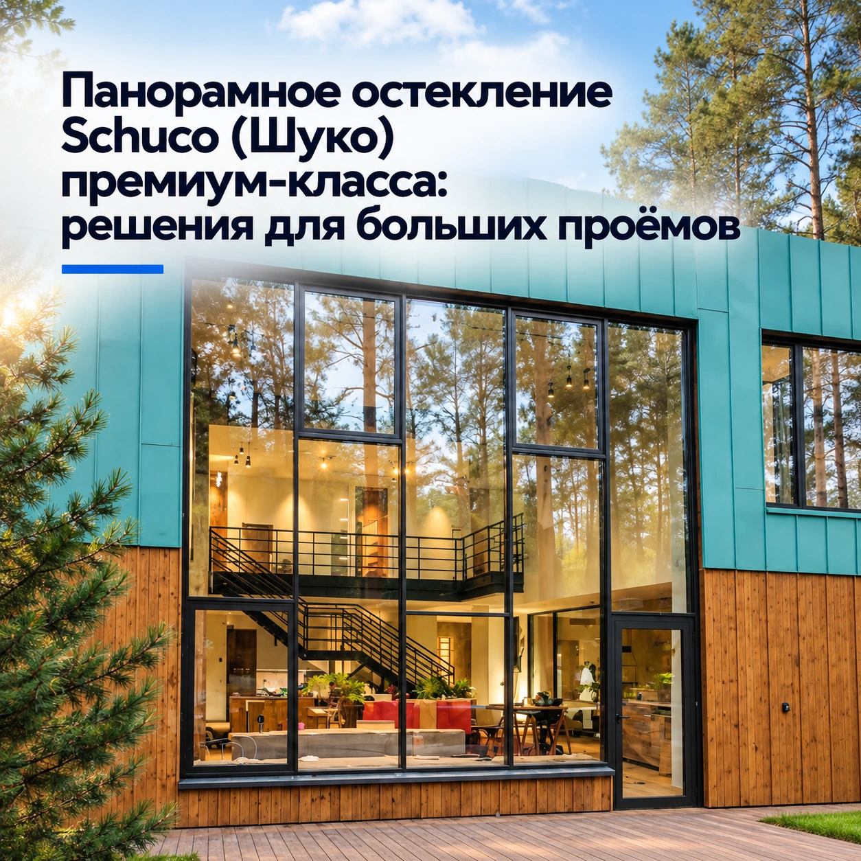Панорамное остекление Schuco (Шуко) премиум-класса: решения для больших проёмов